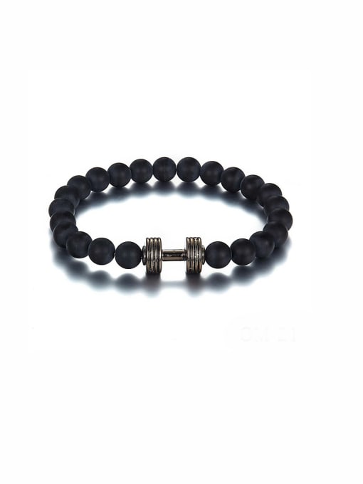 Hand OMI Black color Zinc Alloy Beads Bracelet 0