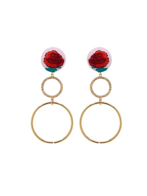 Ai Feng A Gold Plated Zinc Alloy Stylish  Drop drop Earring Of Round 0