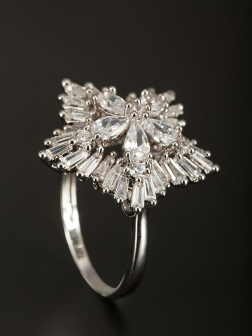 Tabora GODKI Luxury Women Wedding Dubai White color Platinum Plated Copper Star Zircon Ring 0
