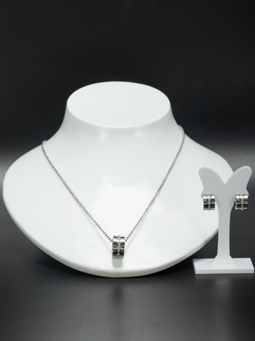 Jennifer Kou Round style with Stainless steel Rhinestone 2 Pieces Set 1