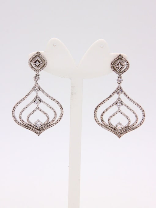 MING BOUTIQUE White Drop drop Earring with Platinum Plated Copper Zircon 0