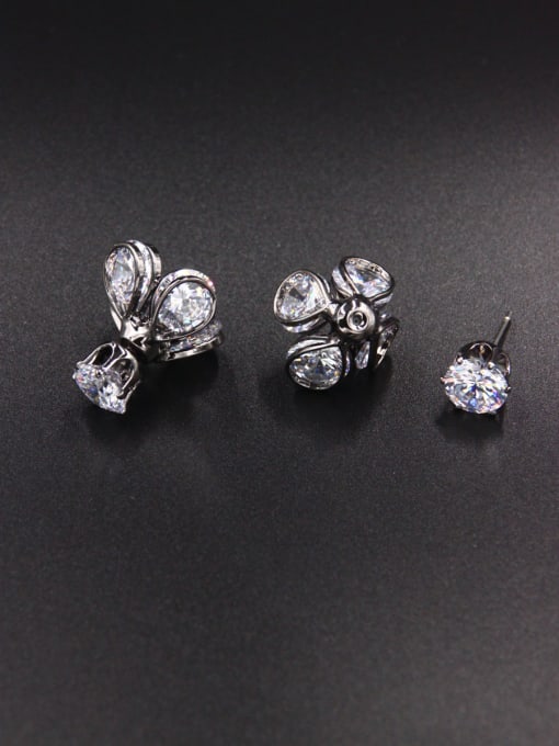 LB RAIDER Flower style with Copper Zircon Studs stud Earring 0
