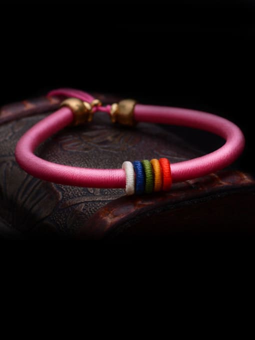 Long Jet Handmade Multi-Color Bracelet with Chinlon