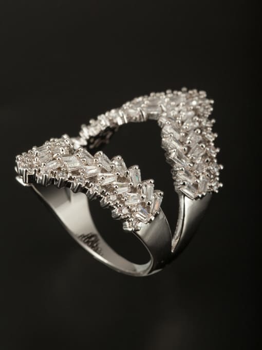 Tabora GODKI Luxury Women Wedding Dubai Platinum Plated Copper Zircon White Ring 0