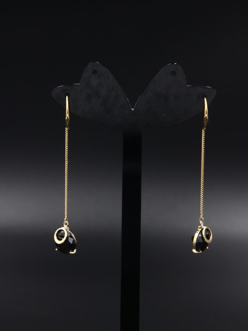 LB RAIDER Custom Black chain Drop drop Earring with Gold Plated