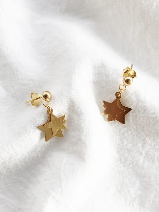 MINI STUDIO The new Gold Plated Silver Star Drop drop Earring with Gold 0