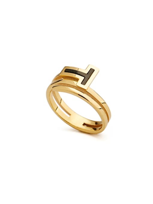 Jennifer Kou Gold Youself ! Gold Plated Stainless steel  Band Stacking Ring 0