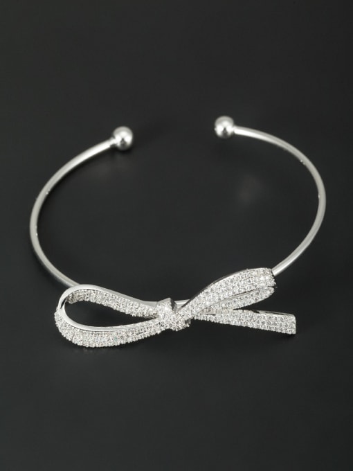 Lauren Mei Platinum Plated White Zircon Beautiful Bangle