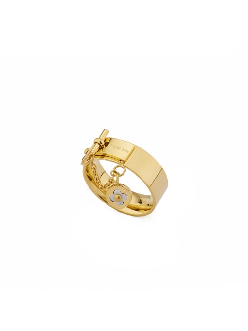 Jennifer Kou Custom Gold chain Band band ring with Gold Plated Stainless steel