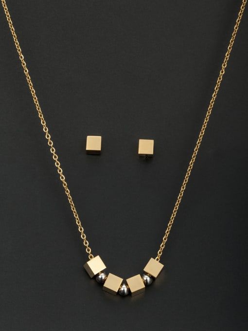Jennifer Kou Round Stainless steel Beads Gold 2 Pieces Set 0