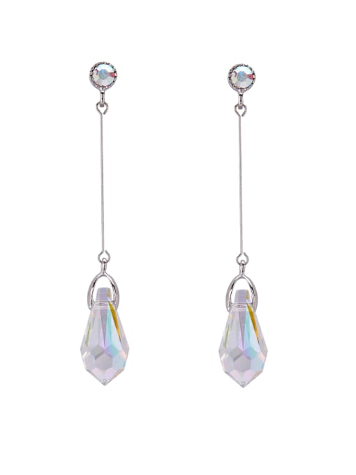 Guurachi Glass Pendant style with Platinum Plated Zinc Alloy austrian Crystals Drop threader Earring 0