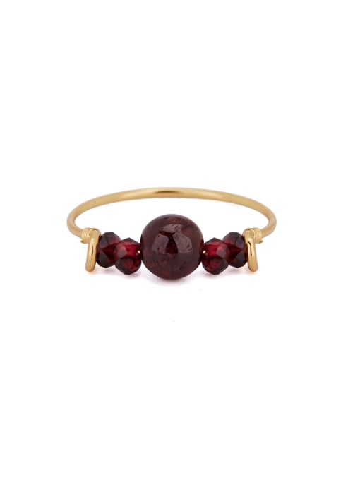 Lang Tony The new Gold Plated Copper Garnet Band Ring with