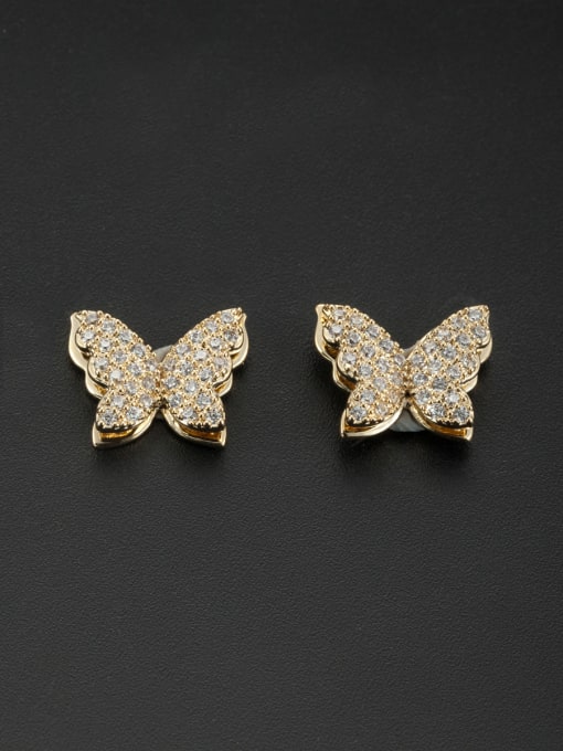 LB RAIDER Blacksmith Made Gold Plated Zircon Butterfly Studs stud Earring 0