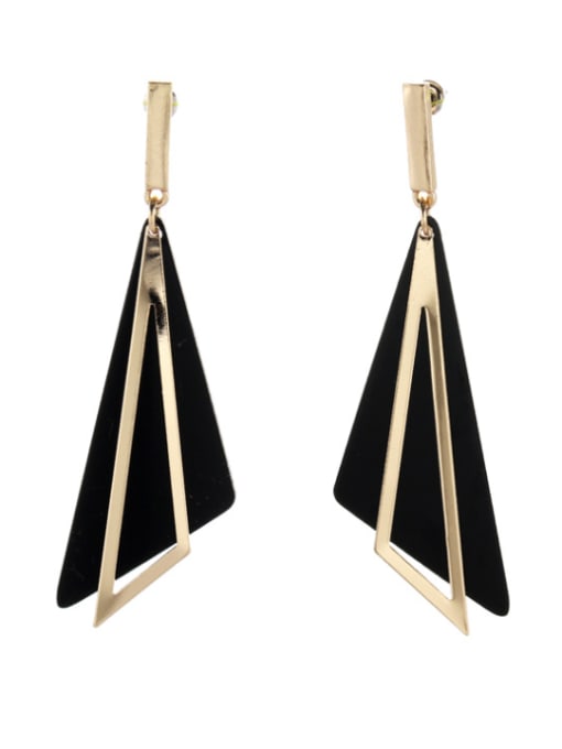 Belle Xin New design Gold Plated Zinc Alloy Triangle Drop drop Earring in Gold color 0