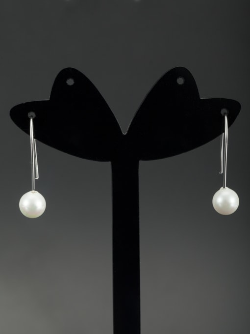 Cubic Y80 Mother's Initial White Drop drop Earring with Hook Pearl 0