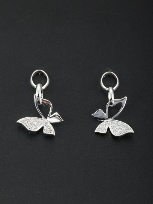LB RAIDER White Butterfly Youself ! Platinum Plated Zircon Drop drop Earring 0