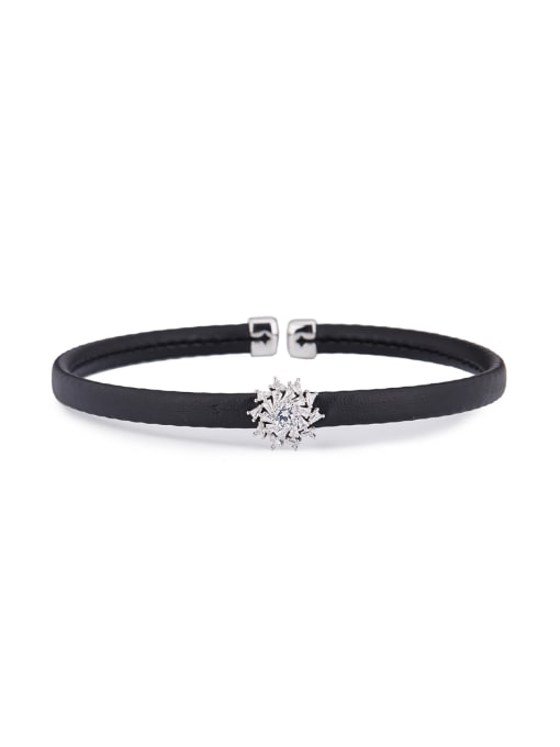 Guurachi The new Platinum Plated Mixed Metal Rhinestone Personalized Choker with Black 0