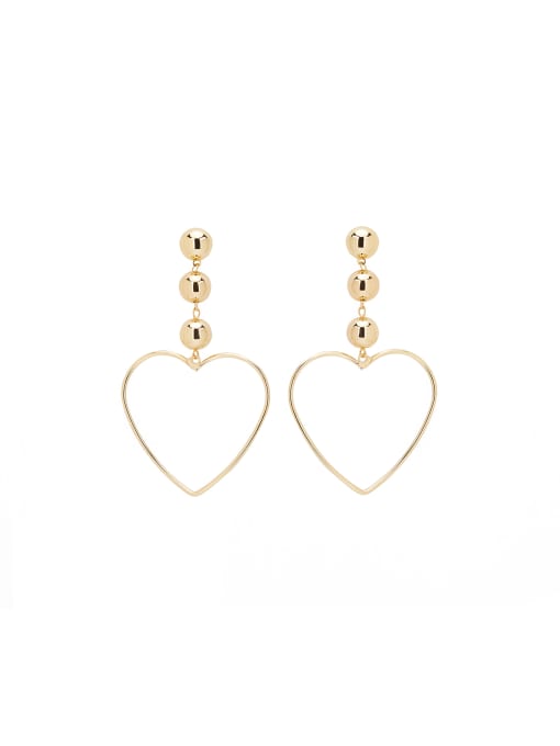 Ai Feng Heart Gold Plated Zinc Alloy Gold Drop drop Earring 0