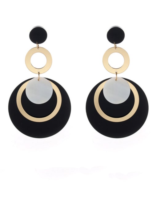 Belle Xin Gold Plated Zinc Alloy Round Acrylic Drop drop Earring 0