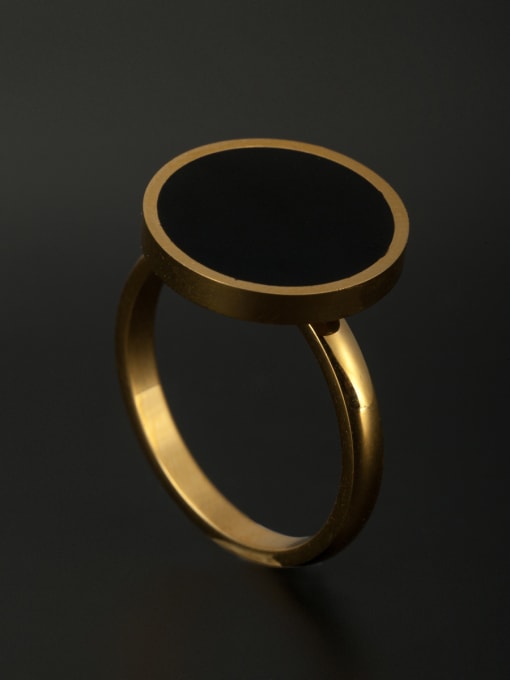 Jennifer Kou Round Stainless steel Gold Ring 6-9#