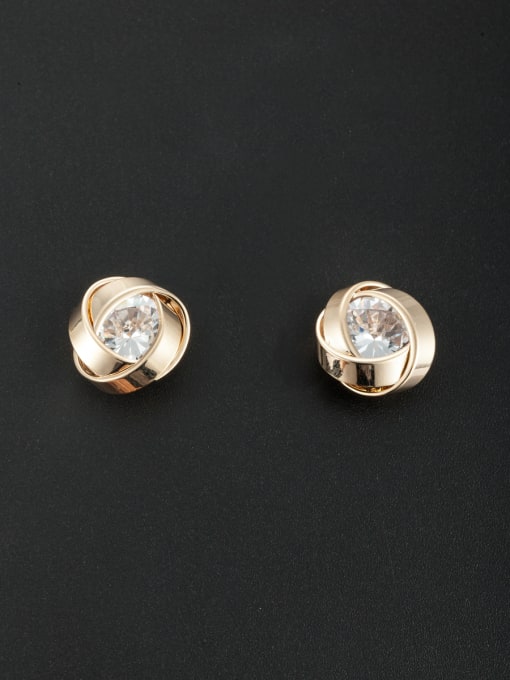 Cubic Y80 Custom White Personalized Studs stud Earring with Gold Plated 0