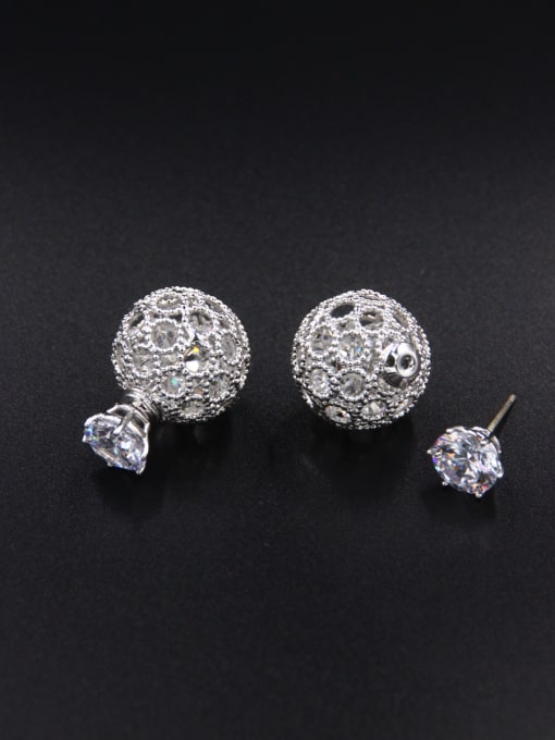 LB RAIDER Model No 1000000896 Platinum Plated Round Zircon Studs stud Earring 0