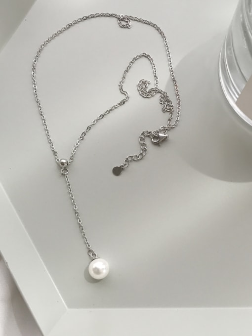 MINI STUDIO New design Silver chain Pearl Necklac in Silver color