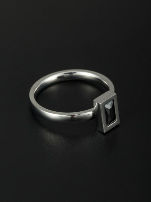Jennifer Kou Stainless steel Square Black Rhinestone Beautiful Ring6-8# 1