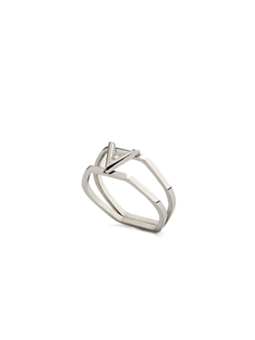 Jennifer Kou Silver-Plated Stainless steel Rust Beautiful Band Stacking Ring 0