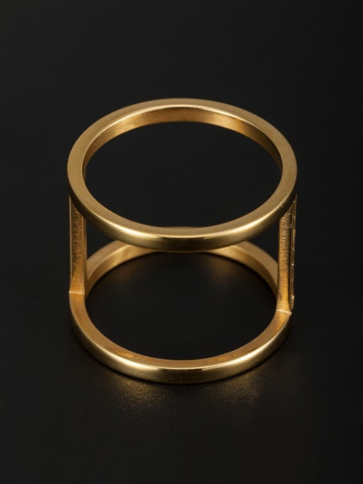 Jennifer Kou Custom Gold Stacking Ring with Stainless steel 6-9#