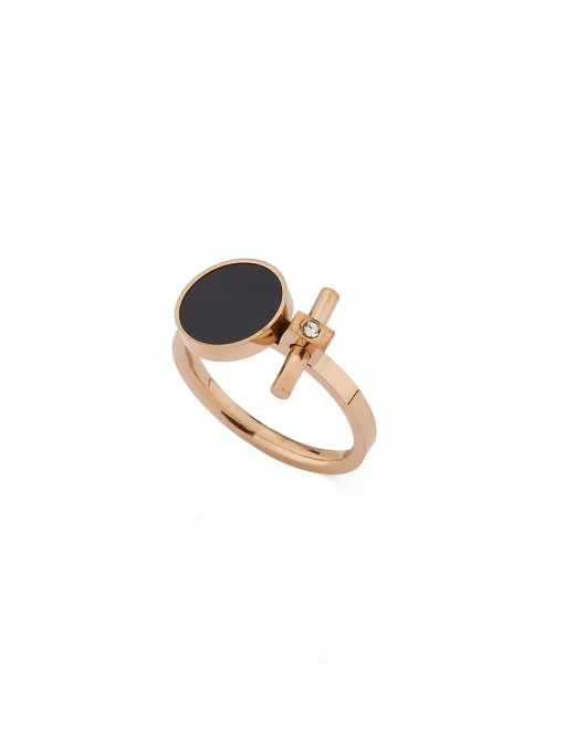 Jennifer Kou Round style with Rose Plated Stainless steel Enamel Band band ring