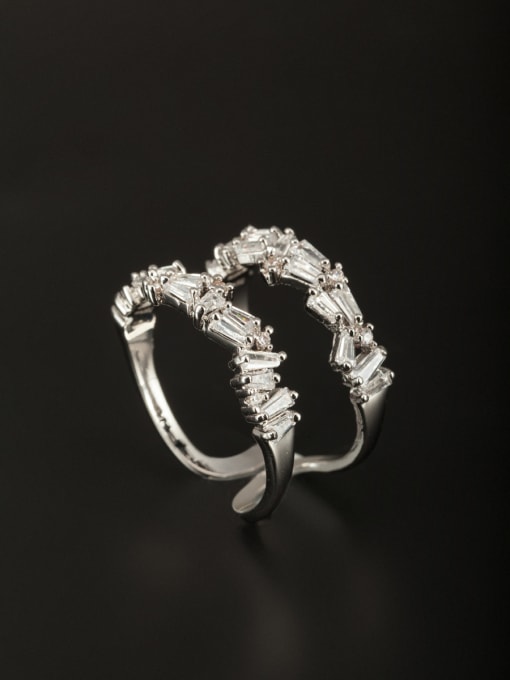 Tabora GODKI Luxury Women Wedding Dubai Mother's Initial White Ring with Zircon 0