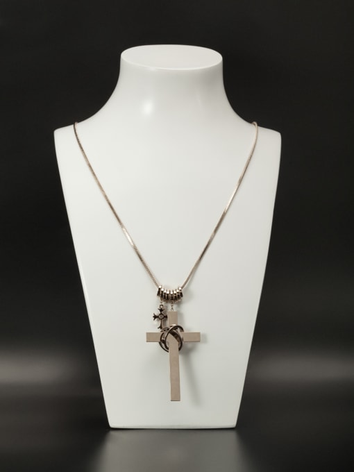 LB RAIDER The new Coffee Gold Plated Copper Cross Necklace with 0