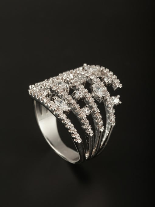 Tabora GODKI Luxury Women Wedding Dubai Model No 1000002964 Custom White Ring with Platinum Plated Copper 0