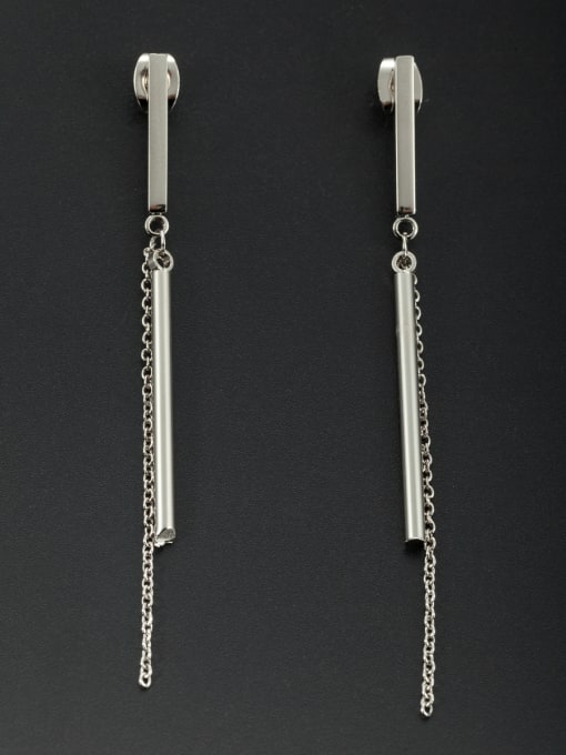 Jennifer Kou Mother's Initial White Drop threader Earring with chain 0