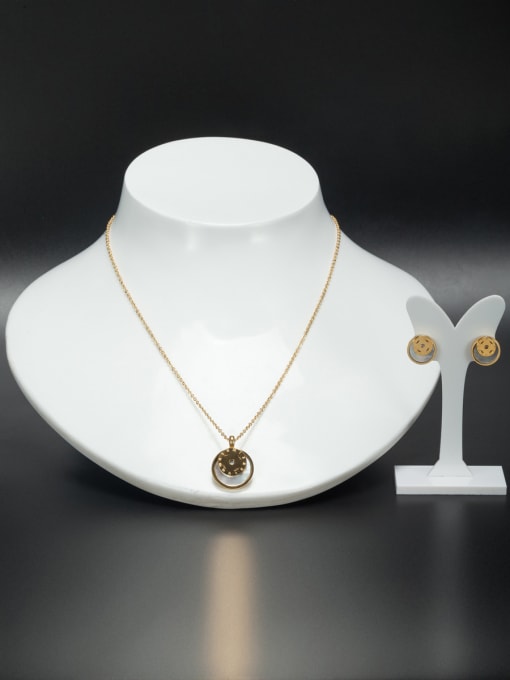 Jennifer Kou The new Stainless steel Round 2 Pieces Set with Gold 1