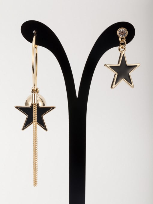 YIDA  A Gold Plated Copper Stylish Acrylic Drop drop Earring Of Star 0