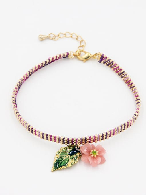 Lang Tony Multi-Color Flower Youself ! Gold Plated Diamond  Bracelet 0