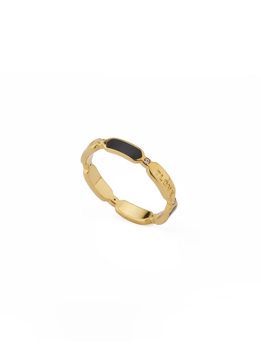 Jennifer Kou Personalized style with Gold Plated Stainless steel Rhinestone Band band ring