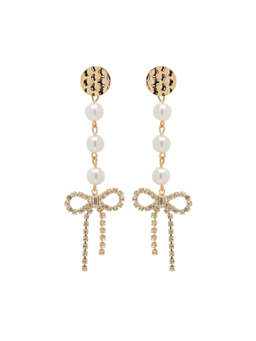 Ai Feng Gold Charm Youself ! Gold Plated Zinc Alloy Pearl Drop drop Earring 0