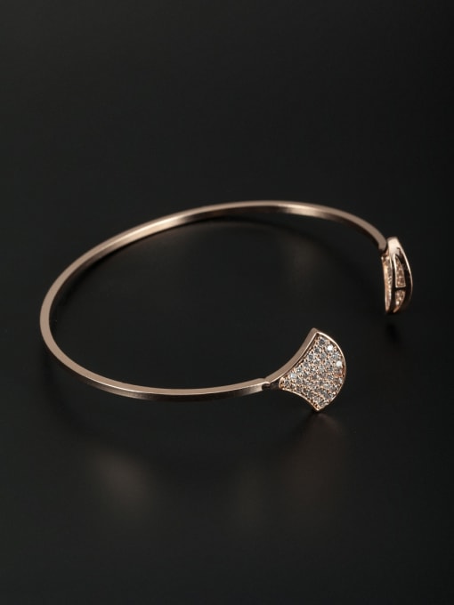 Cubic Y80 Blacksmith Made Rose Plated Zircon Bangle 0