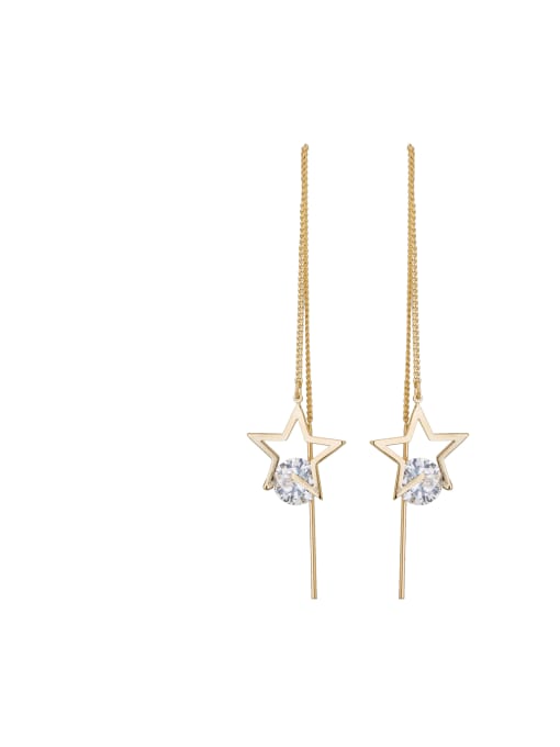 Cubic Y80 Star style with Gold Plated Zinc Alloy Rhinestone Drop drop Earring 0
