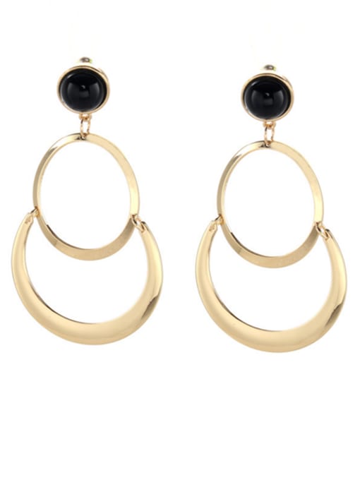 Belle Xin Gold color Gold Plated Zinc Alloy Statement Drop drop Earring