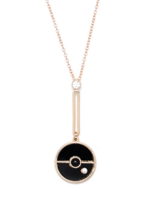Belle Xin Gold Plated Zinc Alloy Round Black Necklac 0