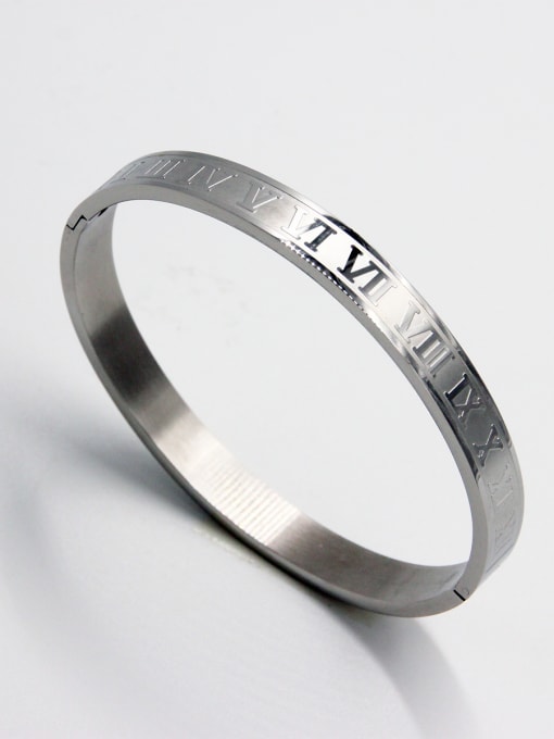 YUAN RUN New design Stainless steel   Bangle in White color  63MMX55MM 0