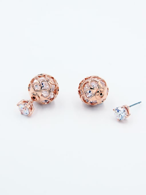LB RAIDER style with Rose Plated Zircon Studs stud Earring 0