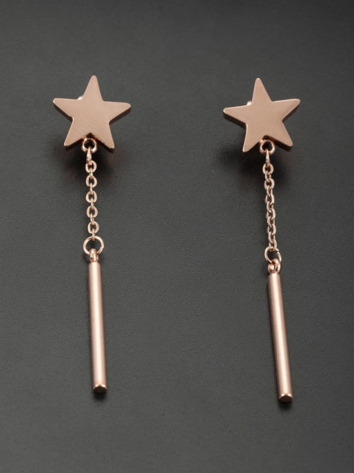 Jennifer Kou Rose Star Drop threader Earring with Stainless steel