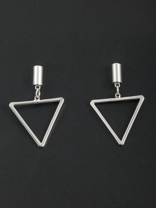 Cubic Y80 White Triangle Drop drop Earring with Platinum Plated 0