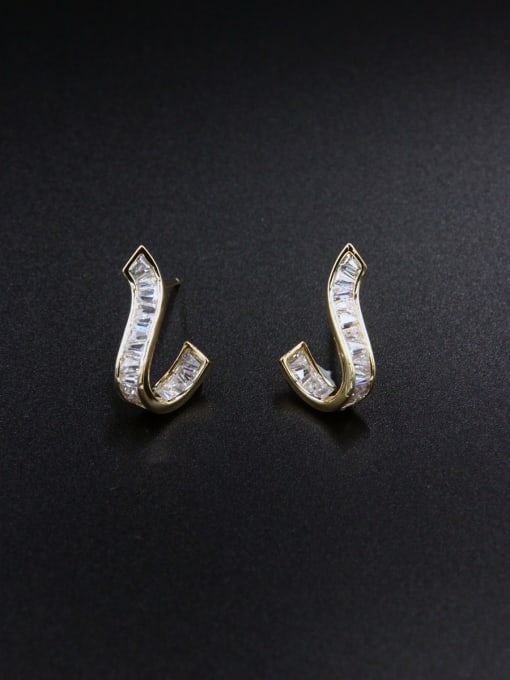 LB RAIDER The new Platinum Plated Zircon Studs stud Earring with White