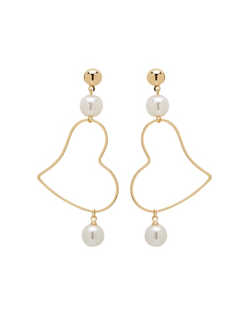 Ai Feng Custom Gold Heart Drop drop Earring with Gold Plated Zinc Alloy